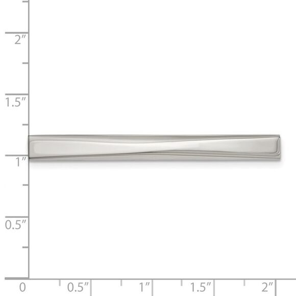 Stainless Steel Polished Convex Tie Bar, 5.4 x 52mm - Picture 3 of 4